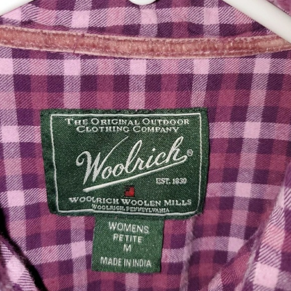 Woolrich Flannel Plaid Button Up Petite Medium PM - Picture 6 of 6
